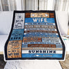 Personalized To My Wife Blanket From Husband Wood You Are My Sunshine I Love You Wife Anniversary Valentines Day Wedding Christmas Fleece Throw Blanket | teecentury