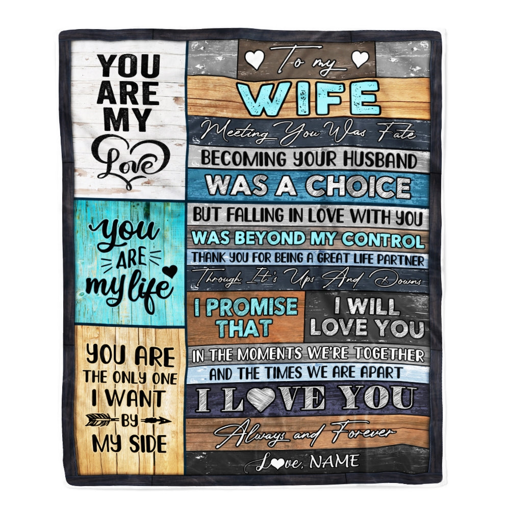 Personalized To My Wife Blanket From Husband You Are My Love Wedding For Wife Birthday For Her Women Christmas Thanksgiving Customized Fleece Blanket Blanket | Teecentury.com