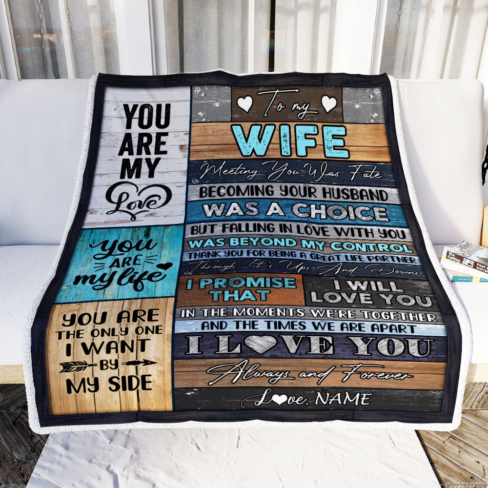 Personalized To My Wife Blanket From Husband You Are My Love Wedding For Wife Birthday For Her Women Christmas Thanksgiving Customized Fleece Blanket Blanket | Teecentury.com