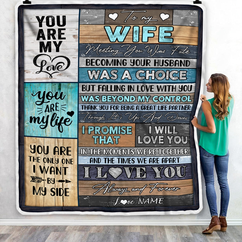 Personalized To My Wife Blanket From Husband You Are My Love Wedding For Wife Birthday For Her Women Christmas Thanksgiving Customized Fleece Blanket Blanket | Teecentury.com