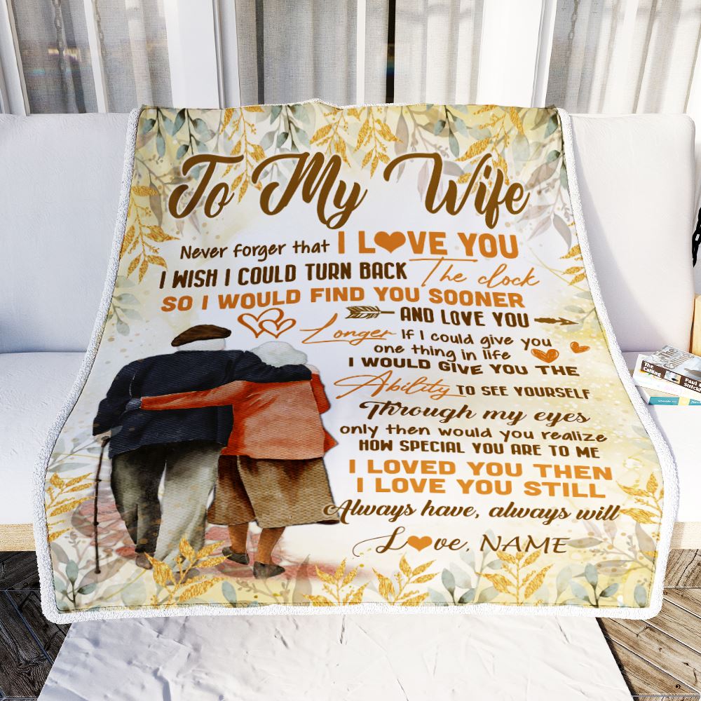 Personalized To My Wife Blanket Her Wife From Husband I Love You Romantic For Wife Birthday Anniversary Valentines Day Christmas Customized Fleece