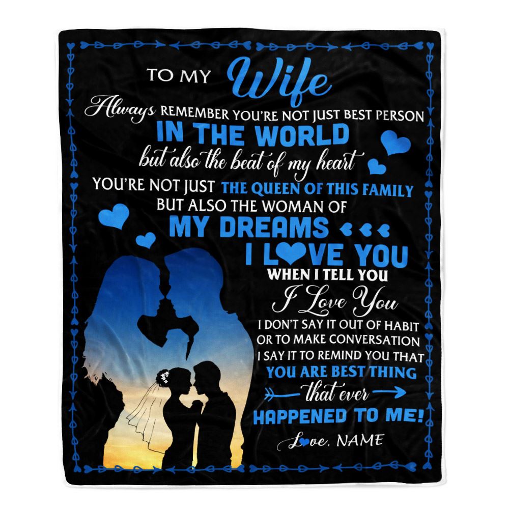 Personalized To My Wife Blanket Her Wife From Husband The Queen Of This Family Wife Birthday Anniversary Valentines Day Christmas Customized Fleece Blanket | teecentury