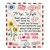 Personalized To My Wife Blanket Love Big Hug Air Mail Letter Sunflower Wife For Her Birthday Wedding Anniversary Valentines Day Fleece Throw Blanket Blanket | Teecentury.com