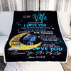 Personalized To My Wife Blanket from Husband I Love You You are My Life Moon Wife Birthday Anniversary Valentines Day Christmas Customized Fleece Throw Blanket | teecentury