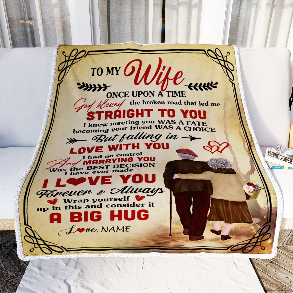 Personalized To My Wife From Husband Blanket I Love You For Her Wife Wedding Anniversary Romantic Valentines Day Birthday Christmas Fleece Throw Blanket | teecentury