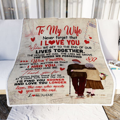 Personalized To My Wife From Husband Blanket Never Forget That I Love You Wife Anniversary Valentines Day Wedding Anniversary Christmas Fleece Throw Blanket | teecentury