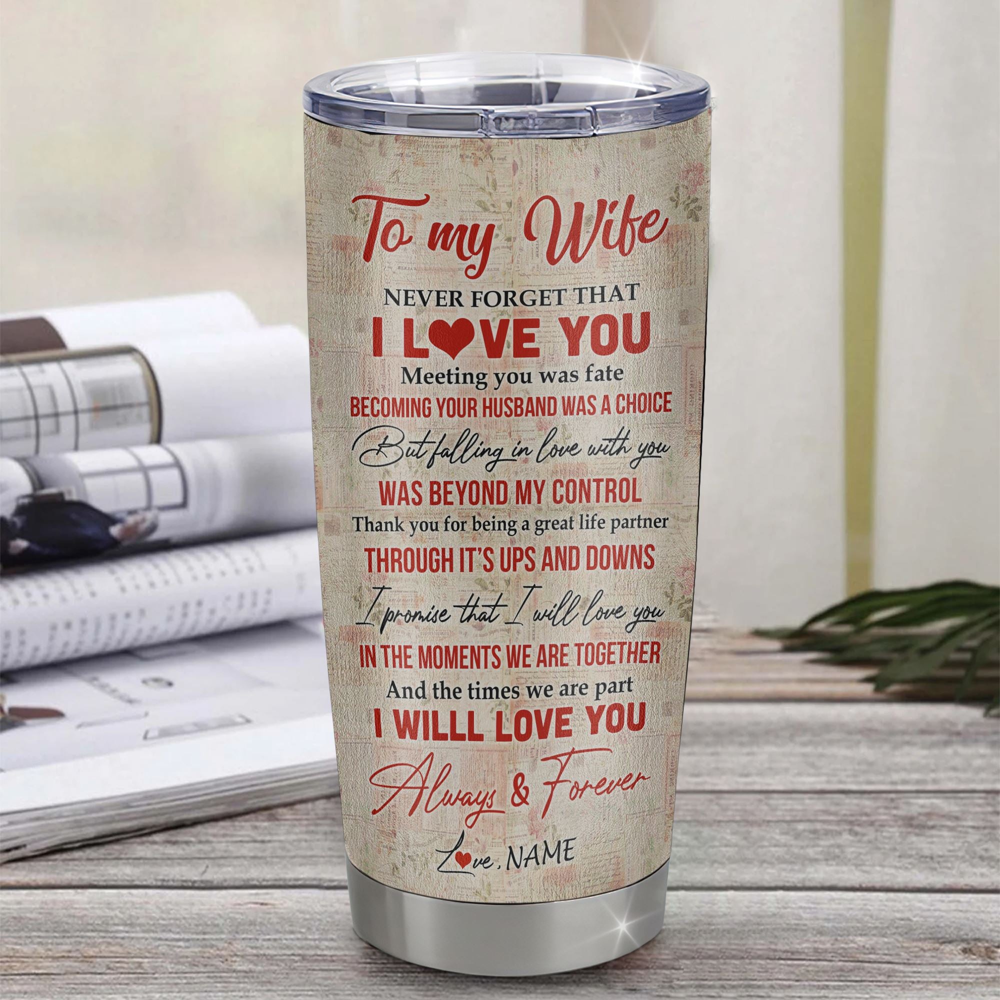 Personalized To My Wife From Husband Stainless Steel Tumbler Cup You And Me We Got This Never Forget I Love You Wife Birthday Wedding Valentines Day Christmas Travel Mug | teecentury