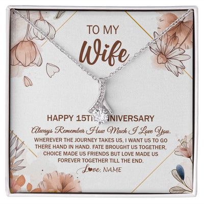 Alluring Beauty Necklace | Personalized To My Wife Necklace From Husband 15 Years Anniversary For Her 15th Anniversary 15 Years Wedding Anniversary For Her Customized Gift Box Message Card | teecentury