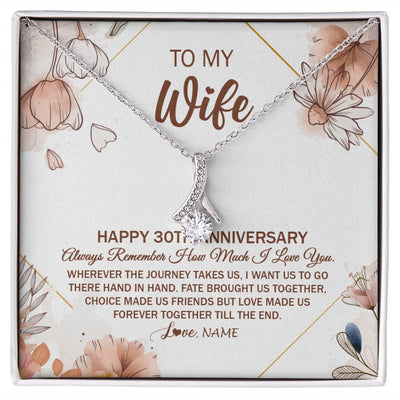Alluring Beauty Necklace | Personalized To My Wife Necklace From Husband 30 Years Anniversary For Her 30th Anniversary 30 Years Wedding Anniversary For Her Customized Gift Box Message Card | teecentury