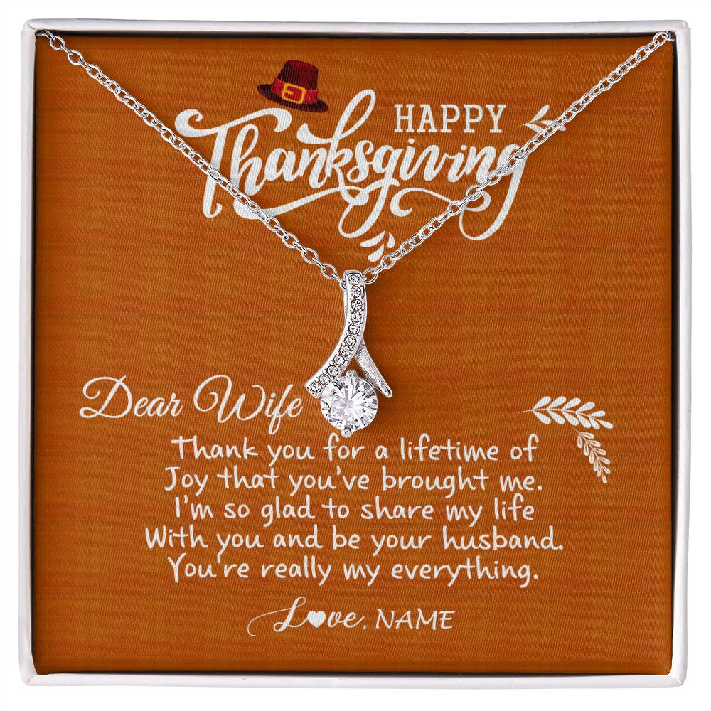 Alluring Beauty Necklace | Personalized To My Wife Necklace From Husband Thank You Fo A Lifetime Thanksgiving Day For Herr Pendant Jewelry Customized Gift Box Message Card | teecentury