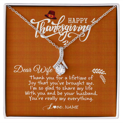 Alluring Beauty Necklace | Personalized To My Wife Necklace From Husband Thank You Fo A Lifetime Thanksgiving Day For Herr Pendant Jewelry Customized Gift Box Message Card | teecentury