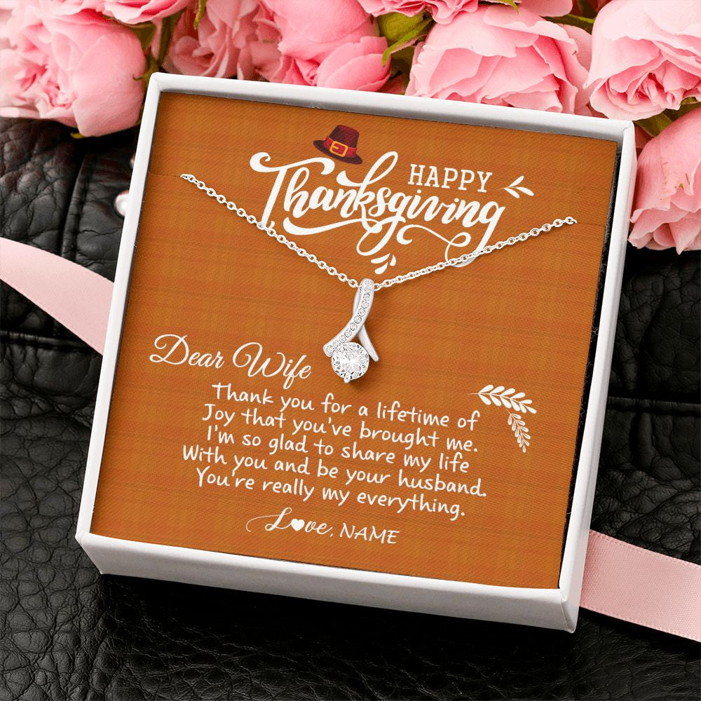 Alluring Beauty Necklace | Personalized To My Wife Necklace From Husband Thank You Fo A Lifetime Thanksgiving Day For Herr Pendant Jewelry Customized Gift Box Message Card | teecentury