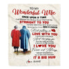 Personalized To My Wonderful Wife Blanket from Husband I Knew Meeting You was A Fate Wife Birthday Anniversary Christmas Customized Bed Fleece Throw Blanket | teecentury