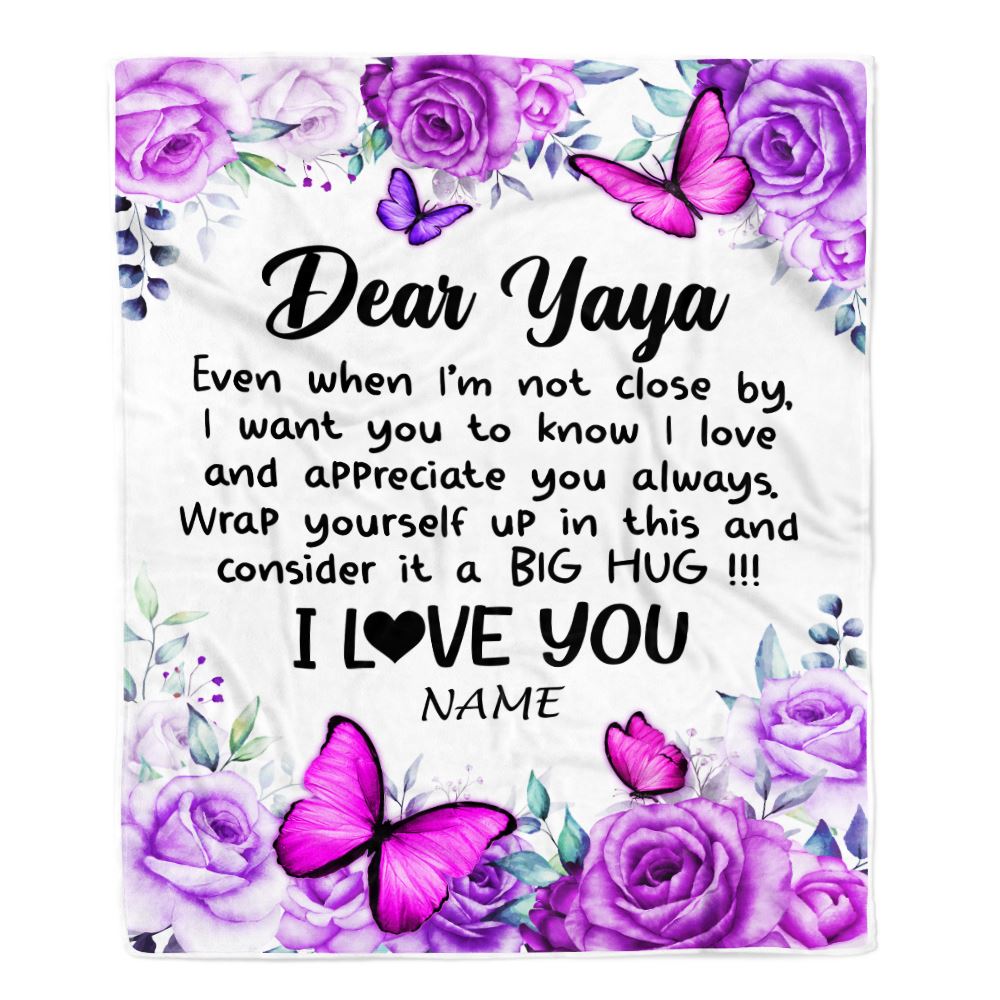 Personalized To My Yaya Blanket From Kids Butterfly Love And Appreciate Yaya Birthday Mothers Day Thanksgiving Christmas Customized Fleece Throw Blanket | teecentury