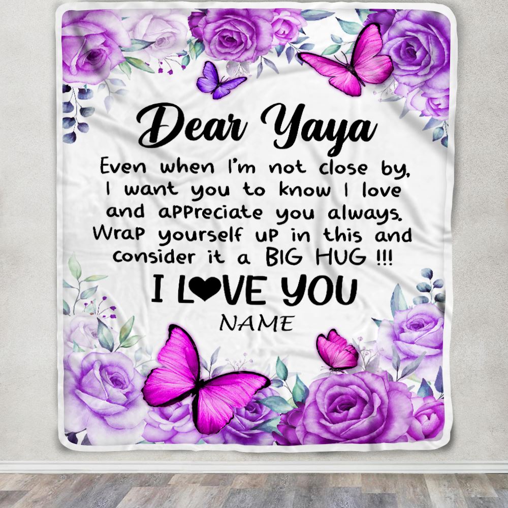 Personalized To My Yaya Blanket From Kids Butterfly Love And Appreciate Yaya Birthday Mothers Day Thanksgiving Christmas Customized Fleece Throw Blanket | teecentury