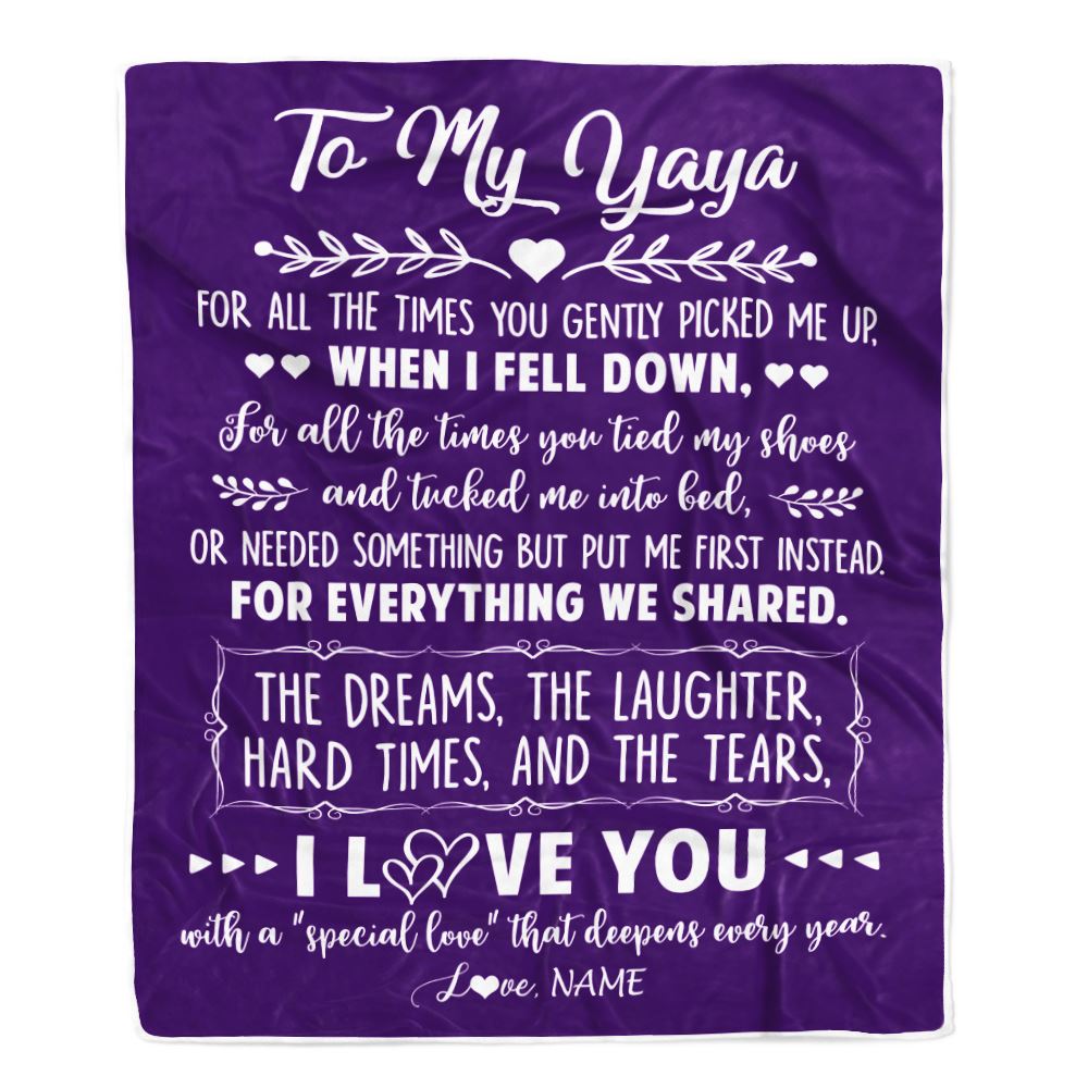 Personalized To My Yaya Blanket From Kids I Love You With A Special Love Yaya Birthday Mothers Day Christmas Customized Fleece Throw Blanket | teecentury