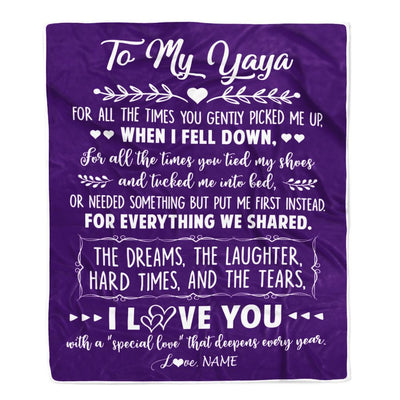 Personalized To My Yaya Blanket From Kids I Love You With A Special Love Yaya Birthday Mothers Day Christmas Customized Fleece Throw Blanket | teecentury