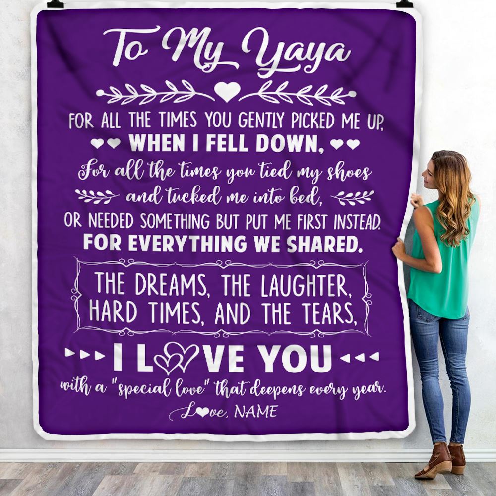 Personalized To My Yaya Blanket From Kids I Love You With A Special Love Yaya Birthday Mothers Day Christmas Customized Fleece Throw Blanket | teecentury
