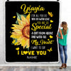 Personalized To My Yiayia Blanket From Grandkids Granddaughter I Want To Say I Love You Sunfower Yiayia Birthday Mothers Day Christmas Fleece Throw Blanket | teecentury