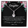 Alluring Beauty Necklace | Personalized To Our Daughter Necklace From Mom Dad You're Beautiful Daughter Jewelry Pendant Birthday Valentines Day Christmas Customized Gift Box Message Card | teecentury