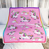 Personalized Unicorn Blanket For Kids Girl Custom Name Unicorn Daughter Granddaughter Niece Birthday Customized Bed Fleece Throw Blanket | teecentury