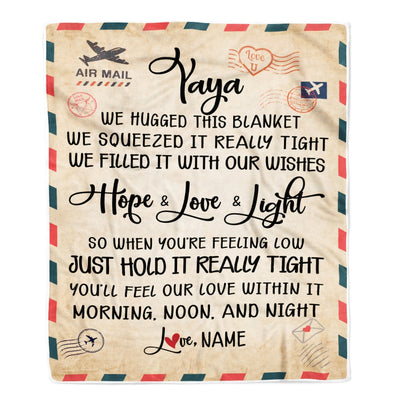 Personalized Yaya Blanket From Kids We Hugged This Blanket Mail Letter Yaya Birthday Mothers Day Christmas Customized Fleece Blanket Blanket | Teecentury.com