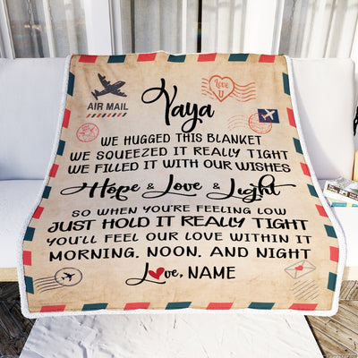 Personalized Yaya Blanket From Kids We Hugged This Blanket Mail Letter Yaya Birthday Mothers Day Christmas Customized Fleece Blanket Blanket | Teecentury.com