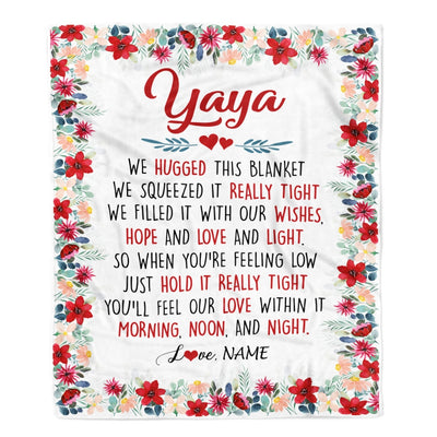 Personalized Yaya Blanket From Kids We Hugged This Blanket Yaya Birthday Mothers Day Christmas Customized Fleece Throw Blanket Blanket | Teecentury.com