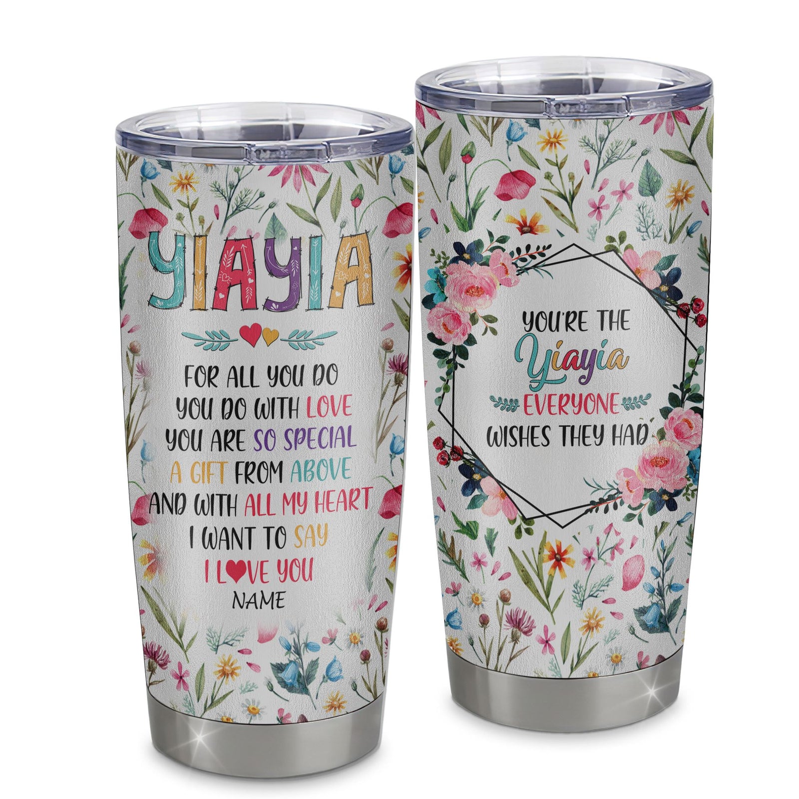 Personalized Yiayia From Granddaughter Grandson Grandchildren Stainless Steel Tumbler Cup You Are So Special I Love You Yiayia Mothers Day Birthday Christmas Travel Mug | teecentury