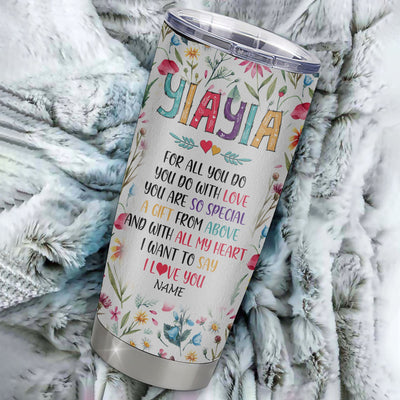 Personalized Yiayia From Granddaughter Grandson Grandchildren Stainless Steel Tumbler Cup You Are So Special I Love You Yiayia Mothers Day Birthday Christmas Travel Mug | teecentury