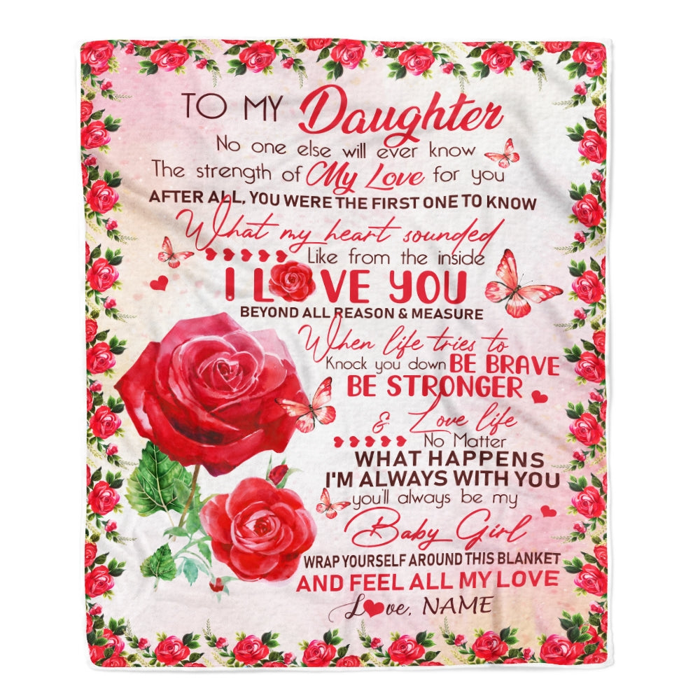 Personalized to My Daughter Blanket from Mom Dad No One Else Will Ever Know Rose Daughter Birthday Thanksgiving Christmas Customized Fleece Blanket Blanket | Teecentury.com