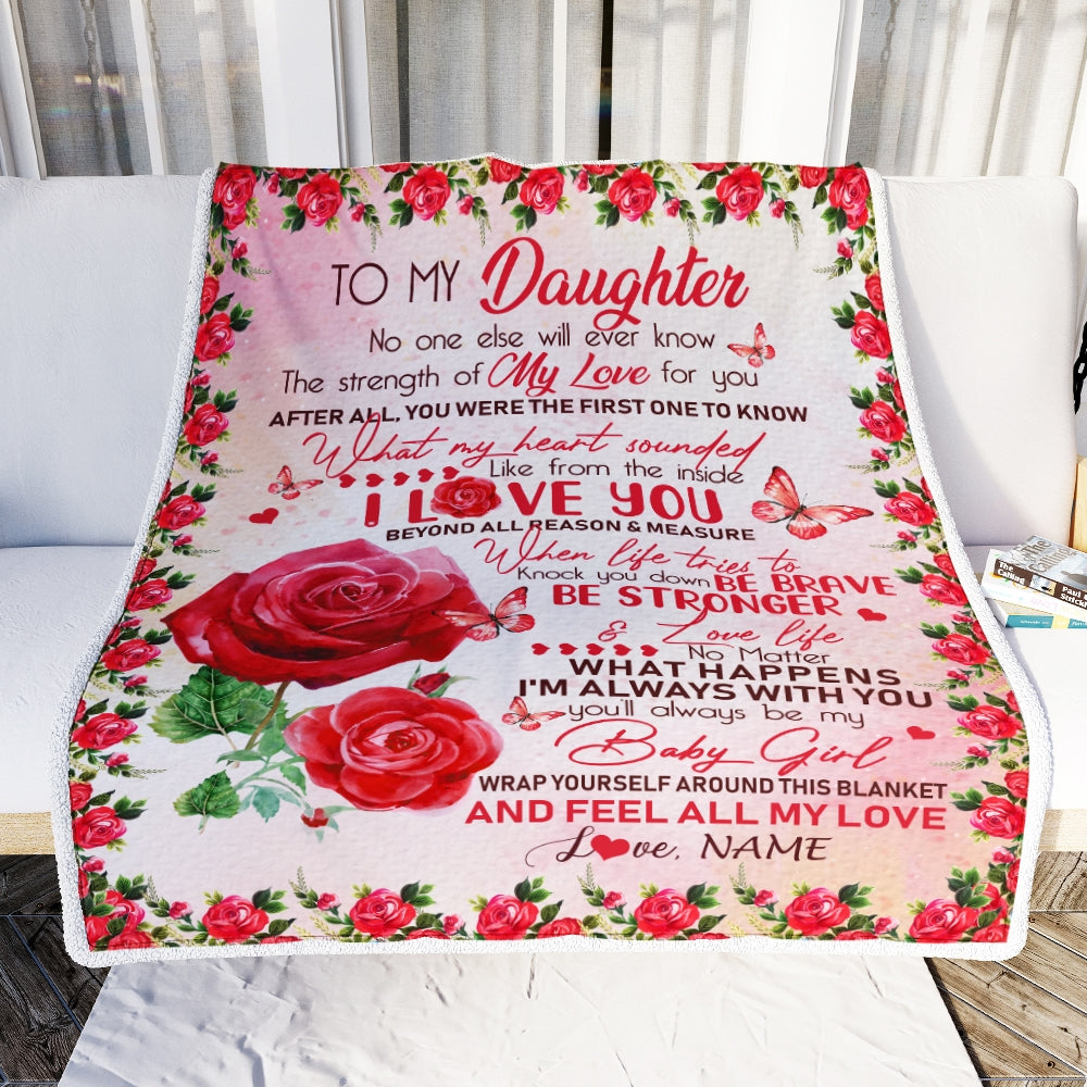 Personalized to My Daughter Blanket from Mom Dad No One Else Will Ever Know Rose Daughter Birthday Thanksgiving Christmas Customized Fleece Blanket Blanket | Teecentury.com