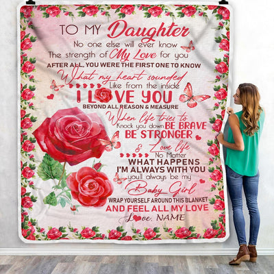 Personalized to My Daughter Blanket from Mom Dad No One Else Will Ever Know Rose Daughter Birthday Thanksgiving Christmas Customized Fleece Blanket Blanket | Teecentury.com