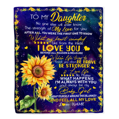 Personalized to My Daughter Blanket from Mom No One Else Will Ever Know Butterfly Sunflower Daughter Birthday Christmas Customized Fleece Blanket Blanket | Teecentury.com