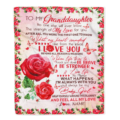 Personalized to My Granddaughter Blanket from Grandma Nana Mimi Grandpa No One Else Will Ever Know Rose Birthday Thanksgiving Christmas Fleece Blanket Blanket | Teecentury.com