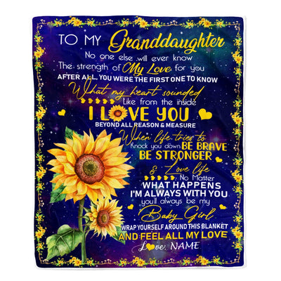 Personalized to My Granddaughter Blanket from Grandma Nana No One Else Will Ever Know Butterfly Sunflower Granddaughter Birthday Christmas Fleece Blanket Blanket | Teecentury.com