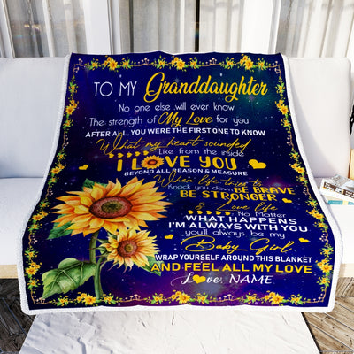 Personalized to My Granddaughter Blanket from Grandma Nana No One Else Will Ever Know Butterfly Sunflower Granddaughter Birthday Christmas Fleece Blanket Blanket | Teecentury.com