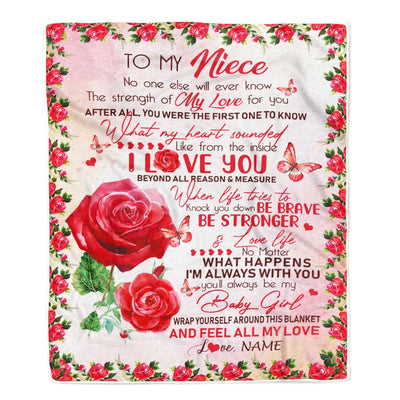 Personalized to My Niece Blanket from Aunt Auntie Uncle No One Else Will Ever Know Rose Niece Birthday Thanksgiving Christmas Customized Fleece Blanket Blanket | Teecentury.com