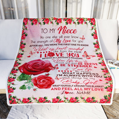 Personalized to My Niece Blanket from Aunt Auntie Uncle No One Else Will Ever Know Rose Niece Birthday Thanksgiving Christmas Customized Fleece Blanket Blanket | Teecentury.com
