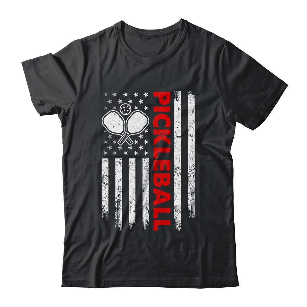 Pickleball American Flag Patriot Pickleball Paddle Player Shirt & Hoodie | teecentury