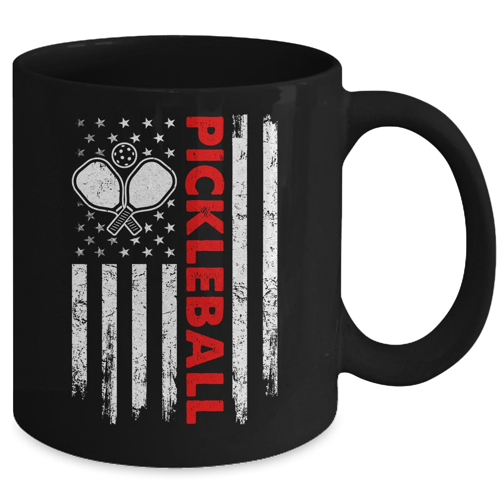 Pickleball American Flag Patriot Pickleball Paddle Player Mug | teecentury