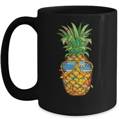 Pineapple Christmas In July Tree Lights Sunglasses Men Women Mug Coffee Mug | Teecentury.com