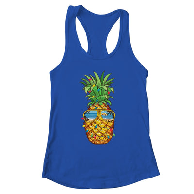 Pineapple Christmas In July Tree Lights Sunglasses Men Women T-Shirt & Tank Top | Teecentury.com