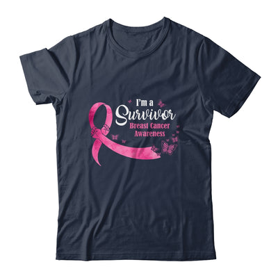 Pink Butterfly I'm A Survivor Breast Cancer Awareness T-Shirt & Hoodie | Teecentury.com