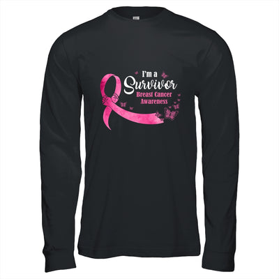 Pink Butterfly I'm A Survivor Breast Cancer Awareness T-Shirt & Hoodie | Teecentury.com
