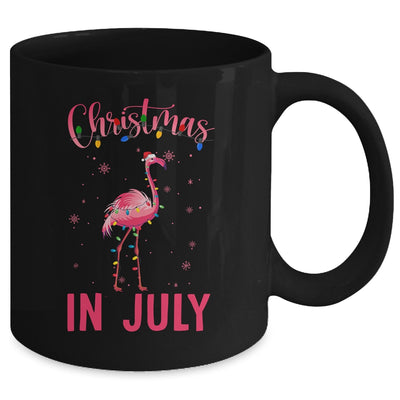 Pink Flamingo In Santa Hat Christmas In July Girl Mug Coffee Mug | Teecentury.com