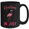 Pink Flamingo In Santa Hat Christmas In July Girl Mug Coffee Mug | Teecentury.com