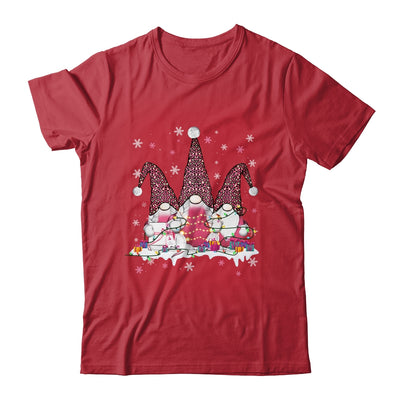 Pink Leopard Print Gnomes Xmas Funny Christmas Gnome Women T-Shirt & Sweatshirt | Teecentury.com