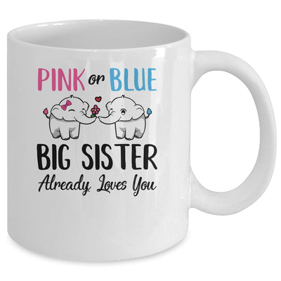 Pink Or Blue Gender Reveal Big Sister Already Loves You Mug Coffee Mug | Teecentury.com