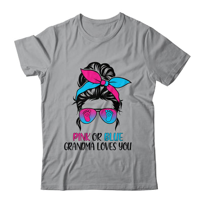 Pink Or Blue Grandma Loves You Gender Reveal Hair Glasses T-Shirt & Tank Top | Teecentury.com